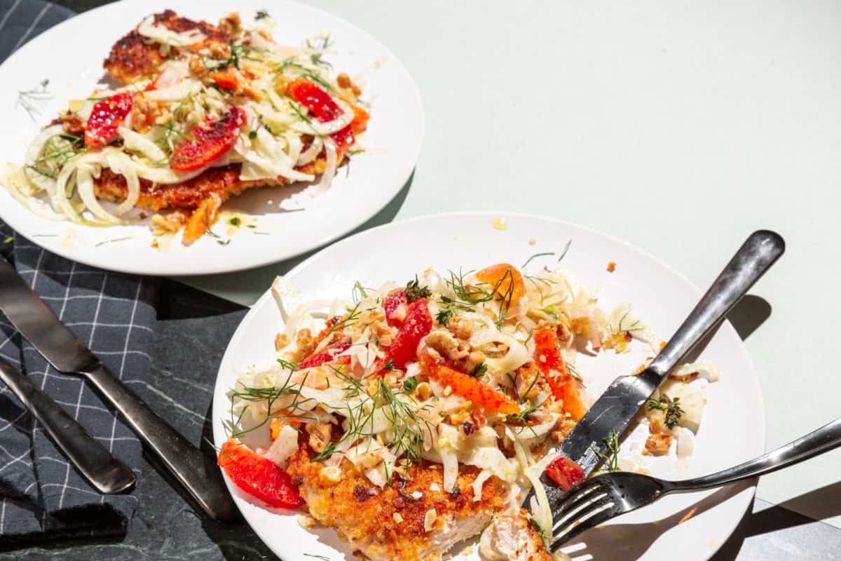 Chicken Cutlet with Fennel Salad