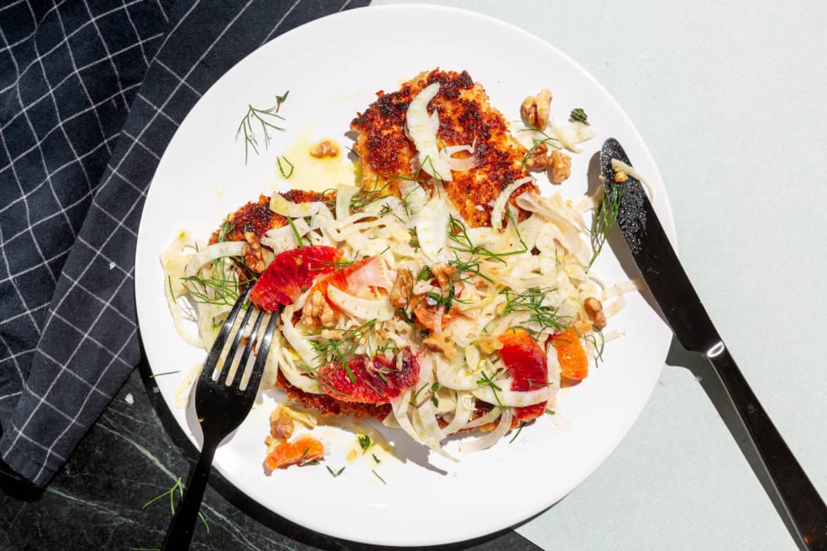 Chicken Cutlet with Fennel Salad