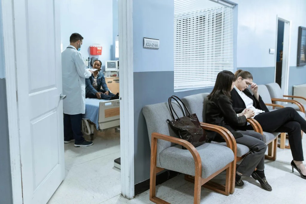 Patient waiting before pilonidal cyst surgery