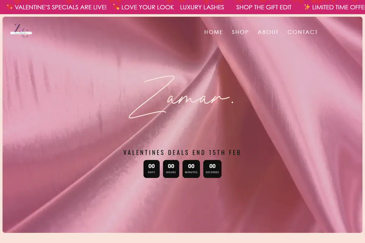 Zamar Collection ecommerce website homepage designed by TechneKaizen