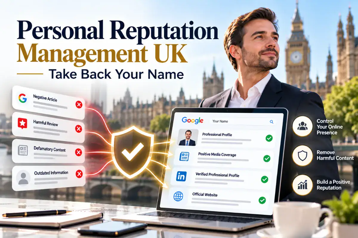 Personal Reputation Management UK 4 Personal reputation management UK: harmful reviews and outdated information replaced by a professional profile, media coverage and an official website in Google results