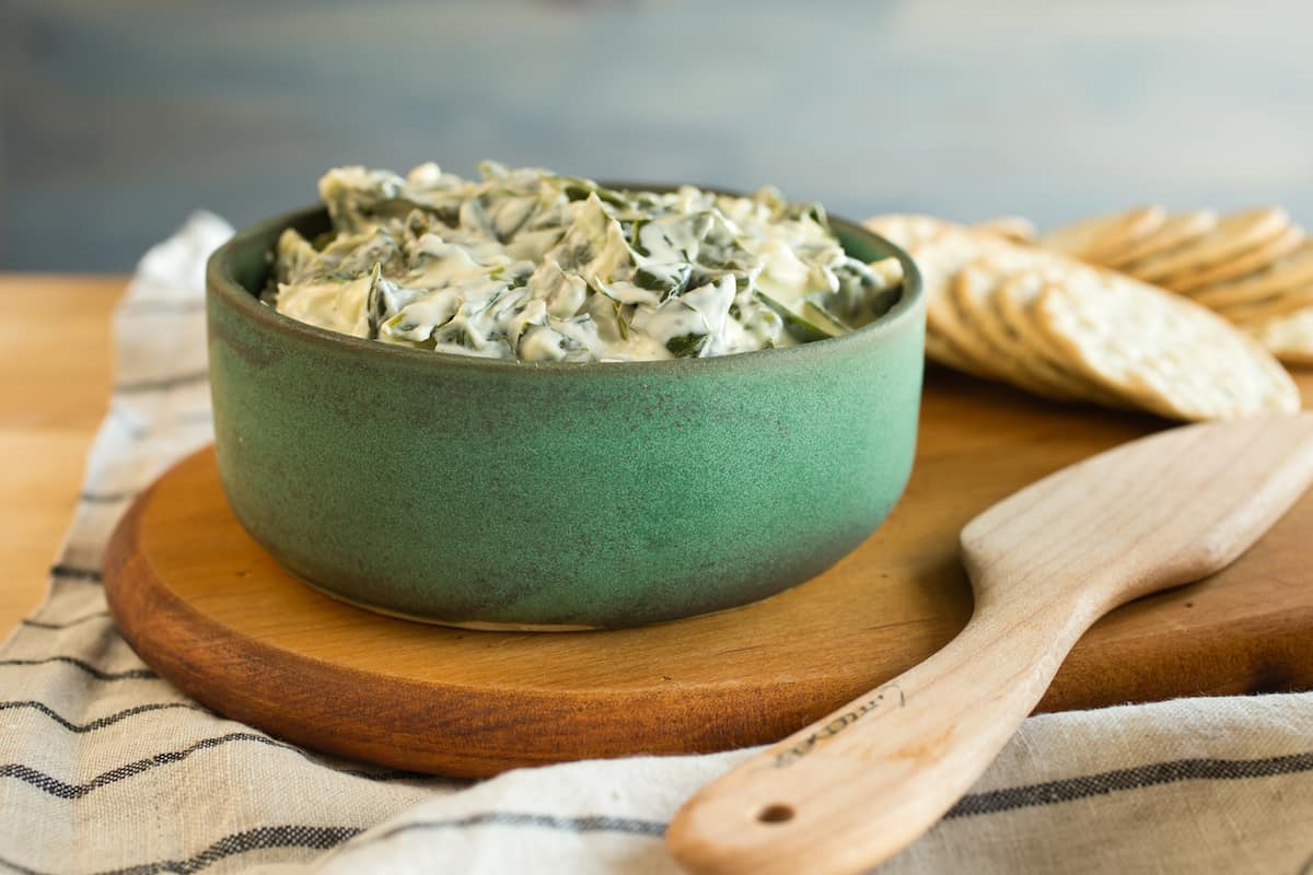 Collard caesar dip blends hearty shredded greens in a creamy, garlicky spread inspired by the classic salad dressing. Grab a bread bowl.