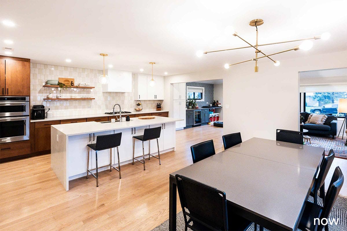 luxury modern open plan kitchen and dining space in western springs