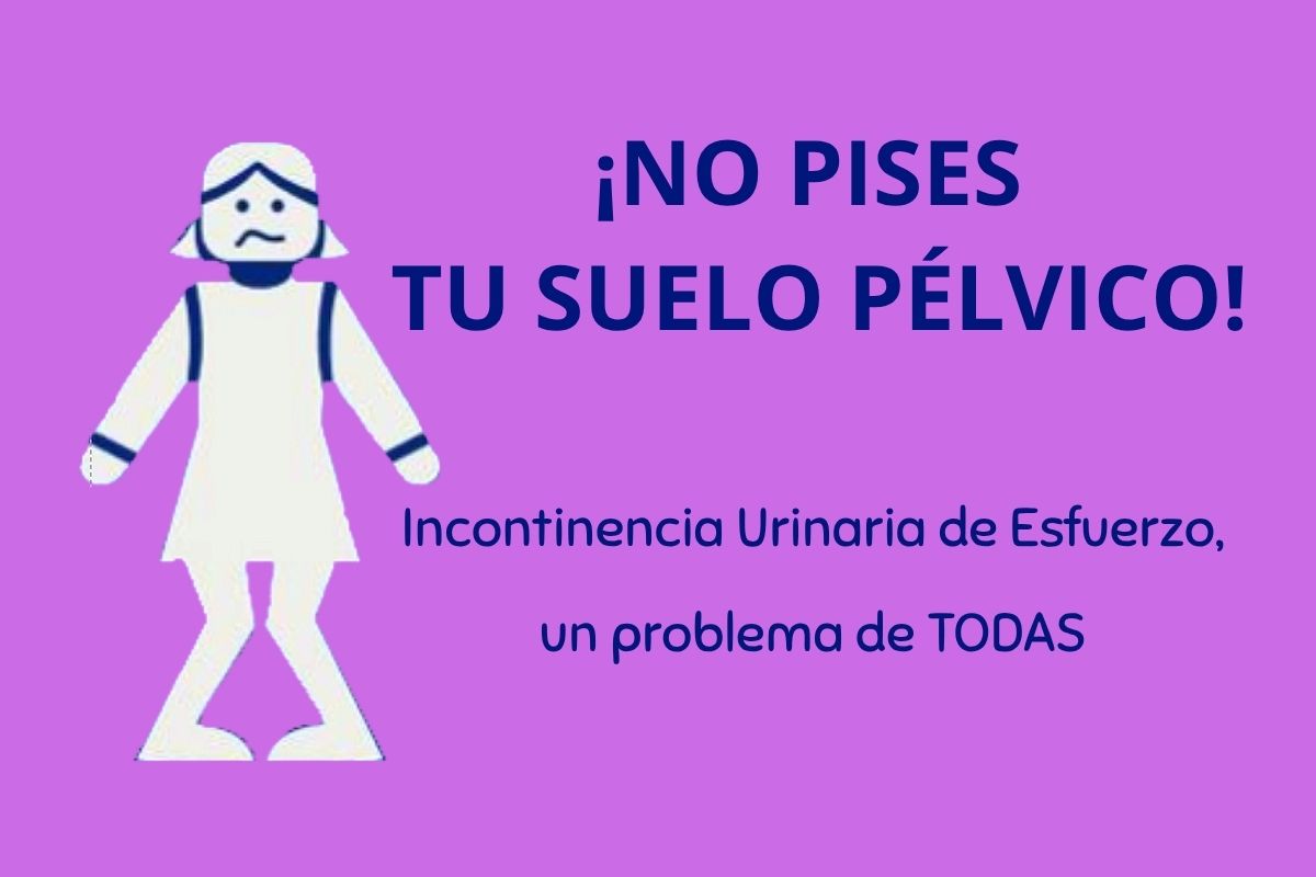 Cartel sobre incontinencia urinaria de esfuerzo y suelo pélvico en la mujer