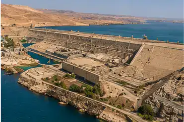 Lake Nasser stretching through the Nubian desert