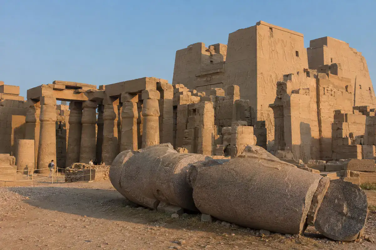 Ramesses II Ramesseum temple and fallen colossal statue in Luxor