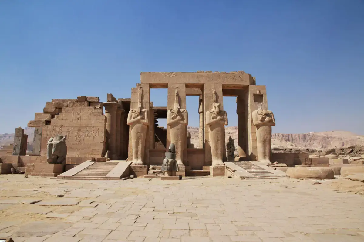 Ramesseum Temple Egypt memorial courtyard on Luxor West Bank