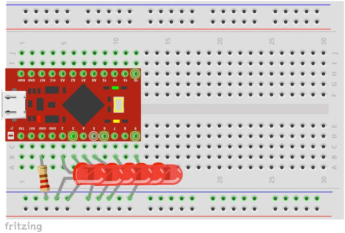 Arduino Pro Micro Schaltplan Breadboard