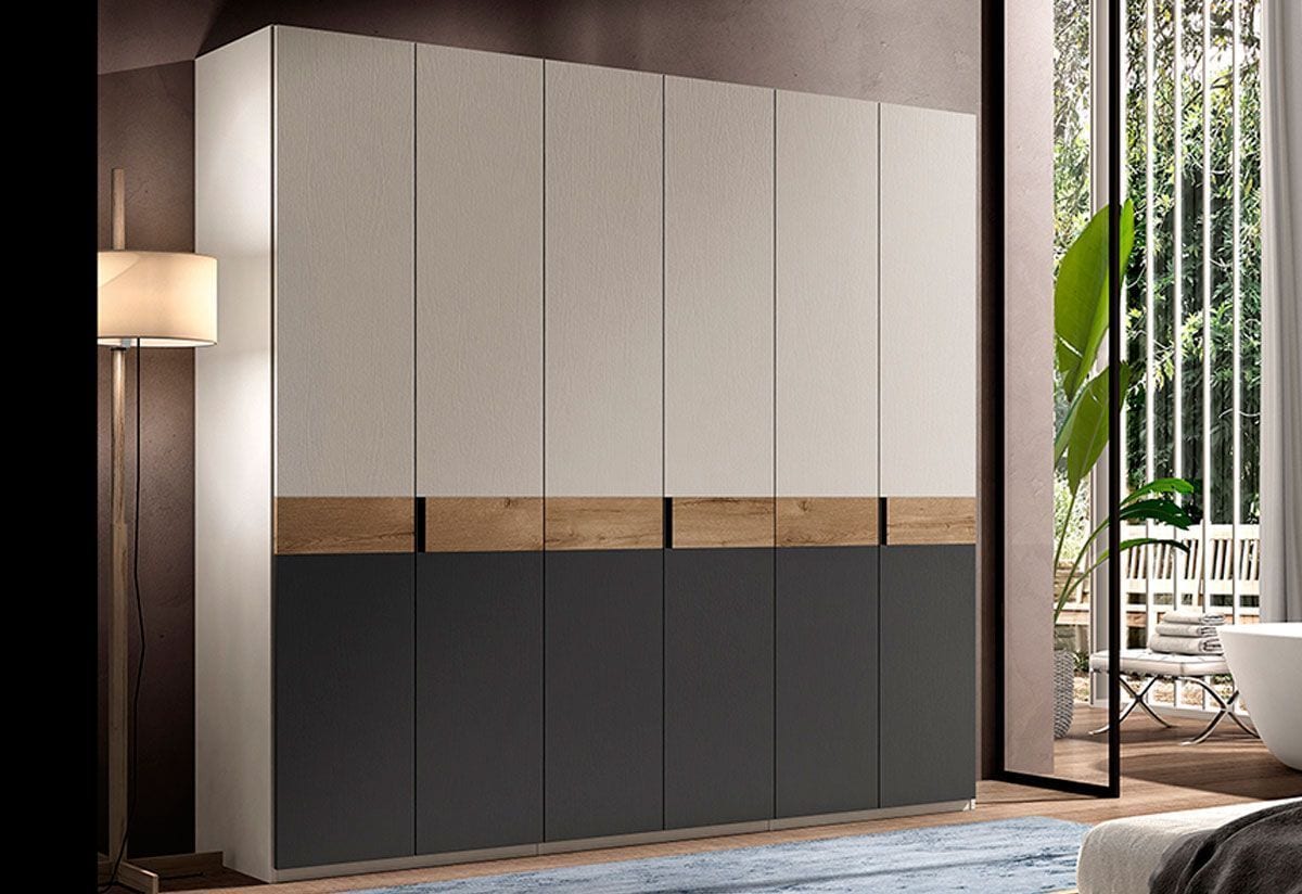 Armario moderno con 6 puertas batientes