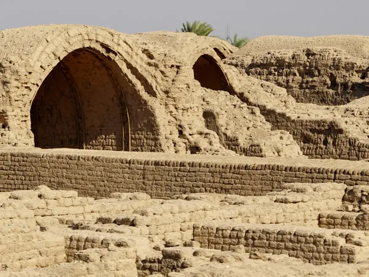 Ancient vaulted granaries beside the Ramesseum