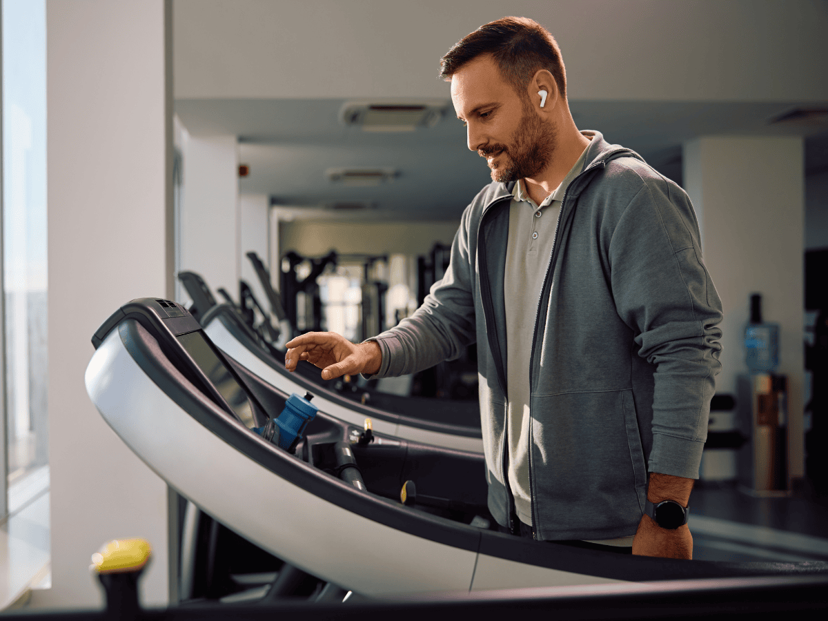 Walking on the treadmill