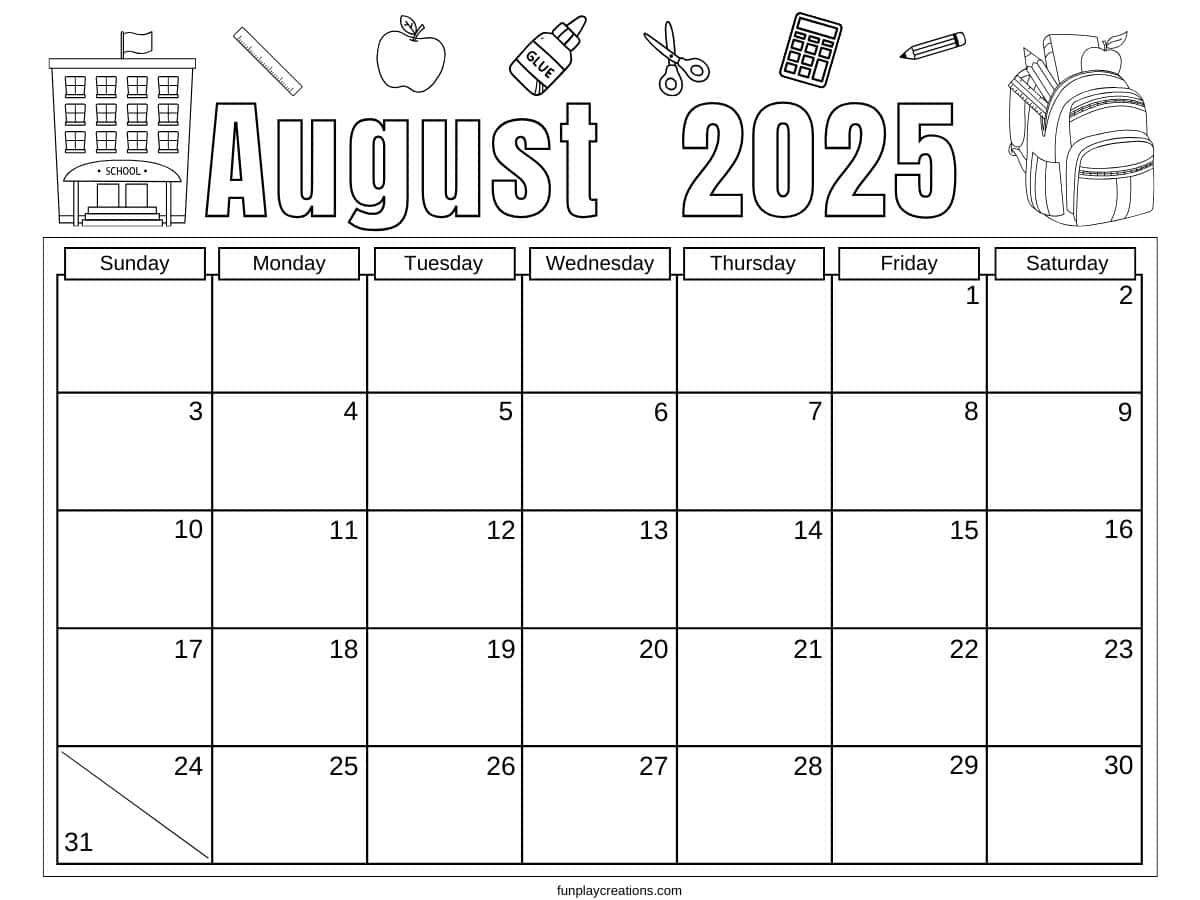 Free Printable Monthly Calendars (2025)