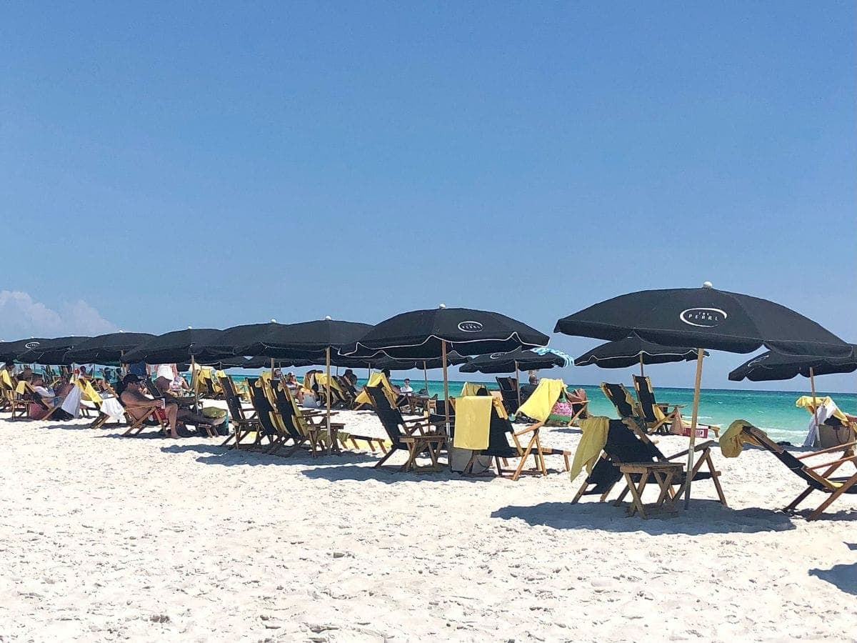 Beach umbrellas and chairs