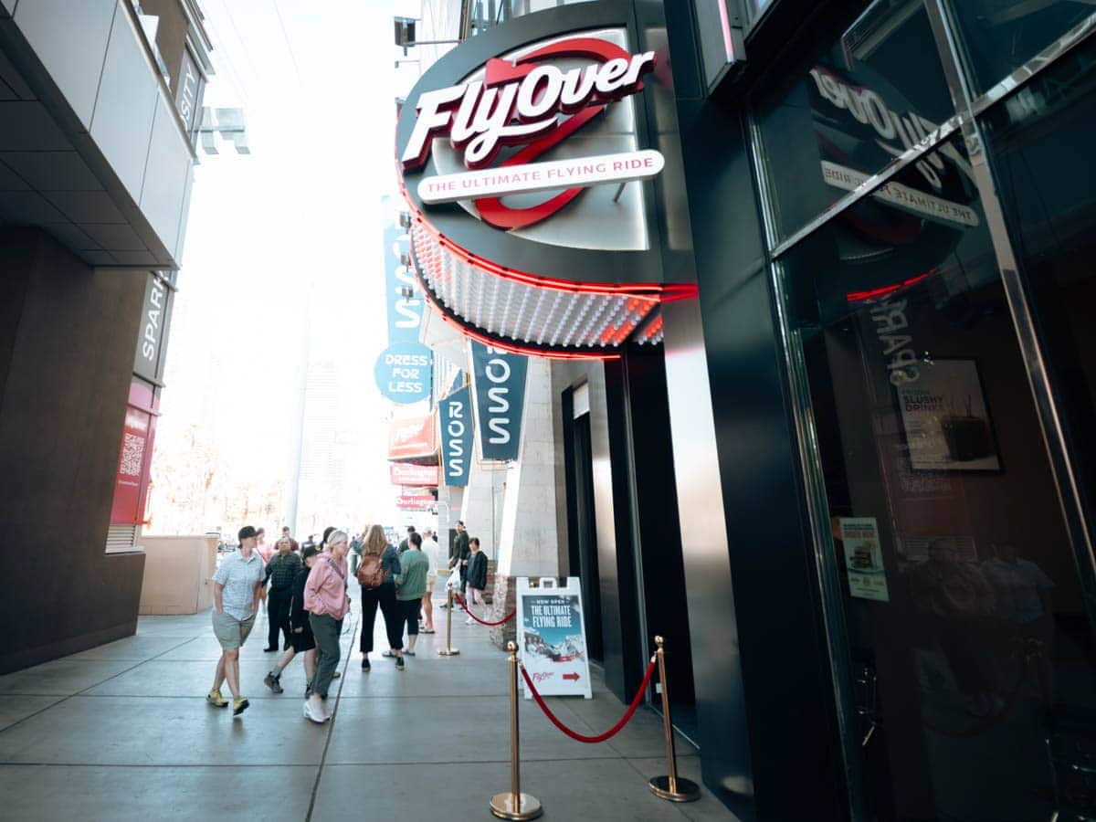 Flyover Las Vegas sign on the Las Vegas Strip.