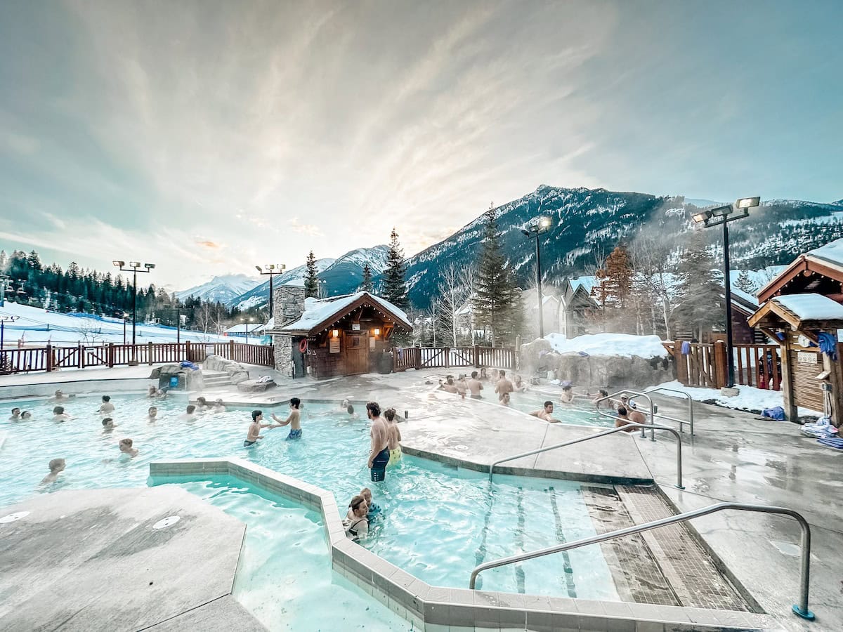 The hot tubs at Panorama Mountain Resort