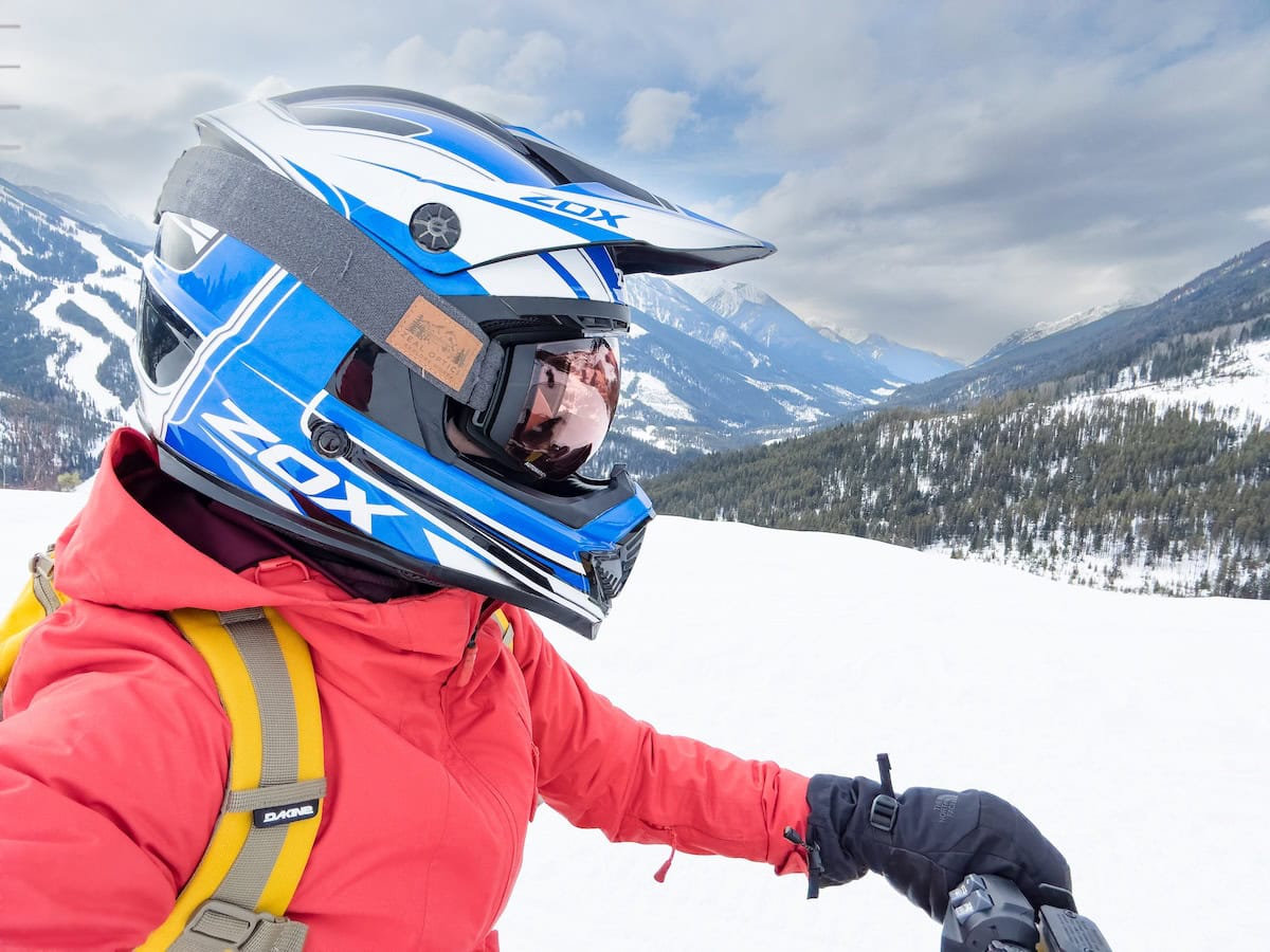 Snowmobiling in the Purcells