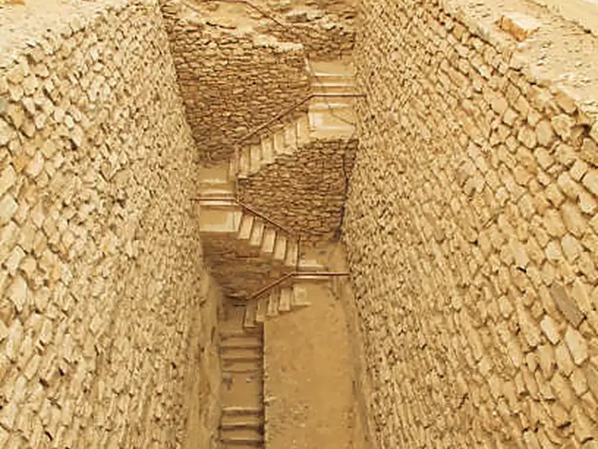 Deep burial shaft at Saqqara Necropolis