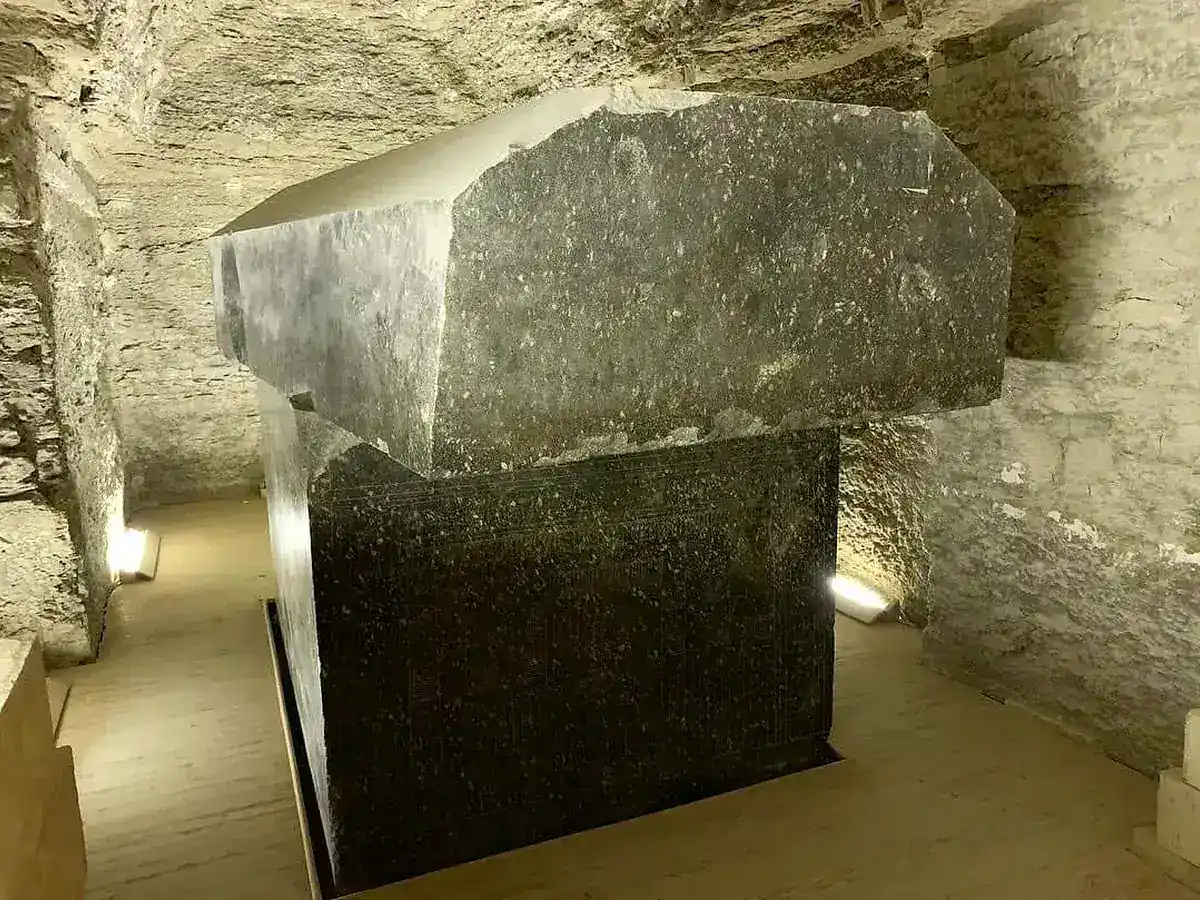 Granite sarcophagus of a sacred Apis bull in the Serapeum