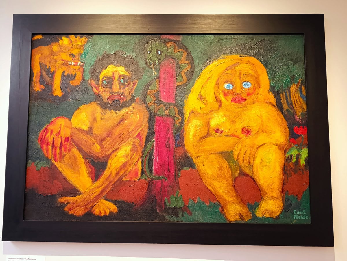 Freizeitschnack Nordfriesland im Emil Nolde Museum. Bild von Adam und Eva