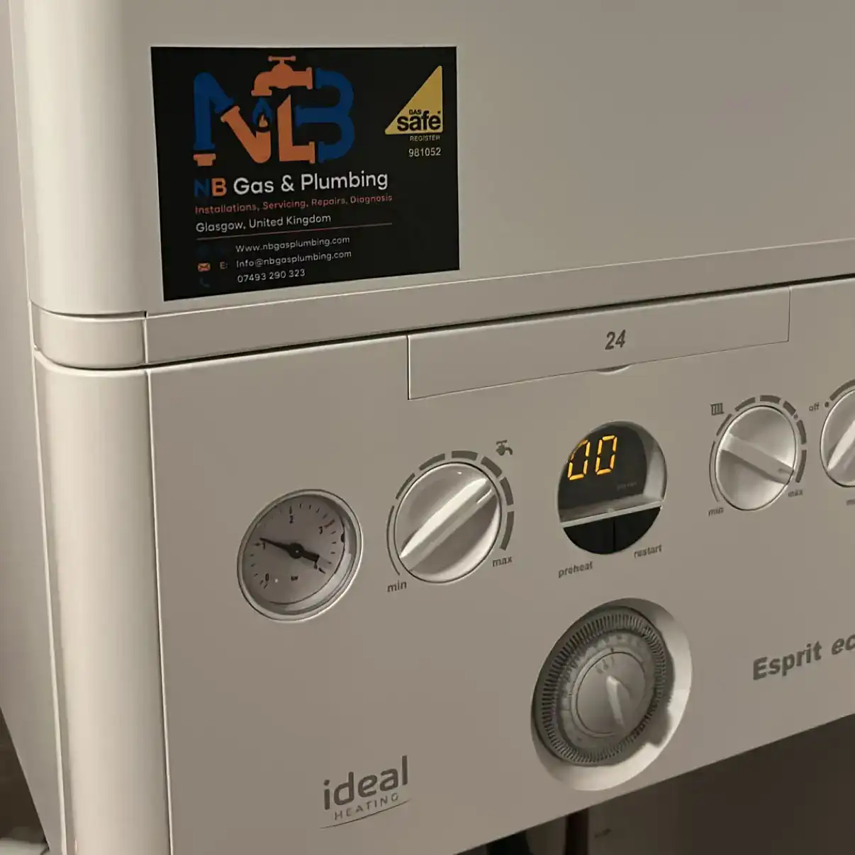 Ideal Logic Combi Boiler installation carried out by NB Gas & Plumbing.