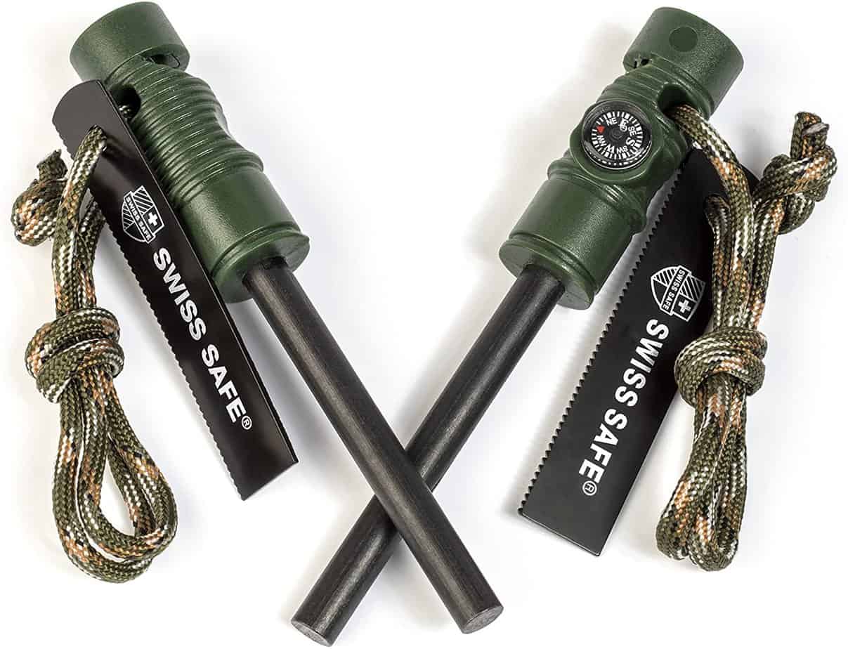 Swiss Safe 5-in-1 Fire Starter with Compass, Paracord and Whistle 1