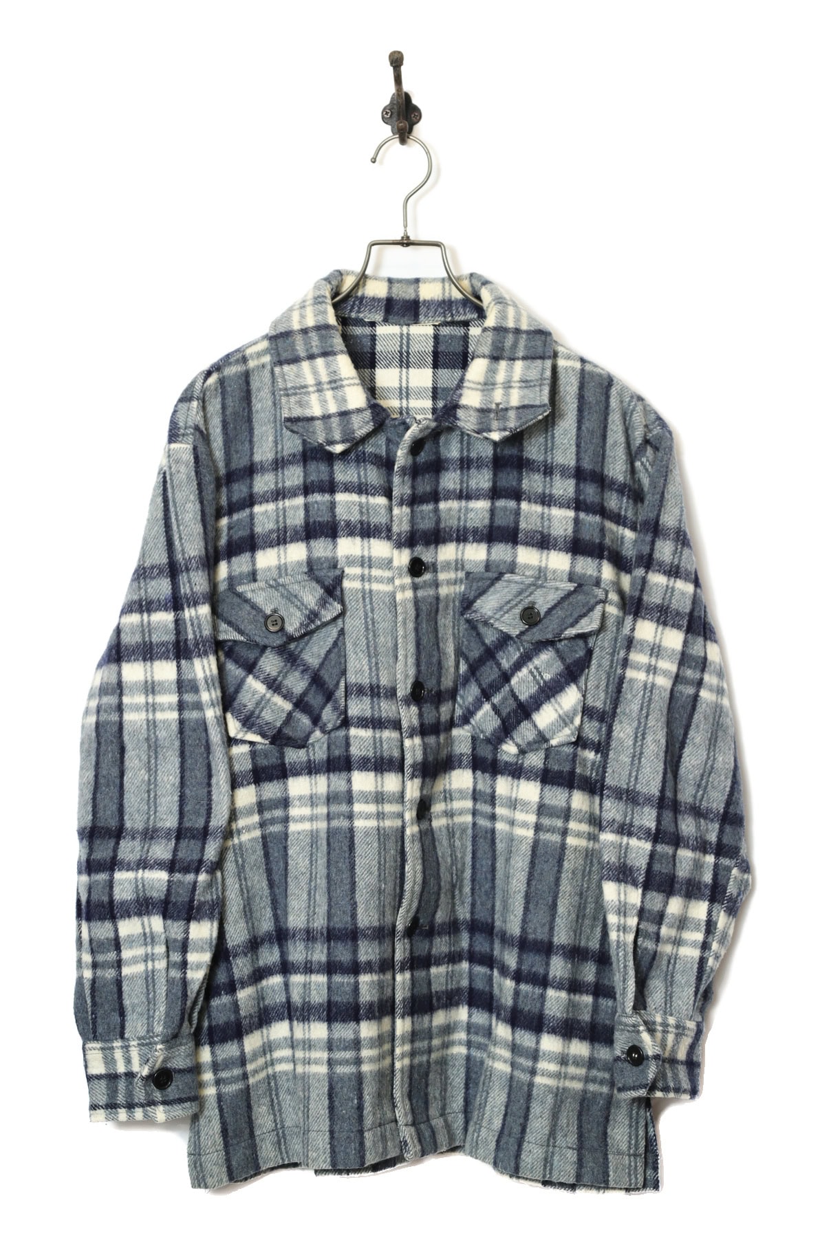 VINTAGE WOOLY CHECK CPO JACKET/L