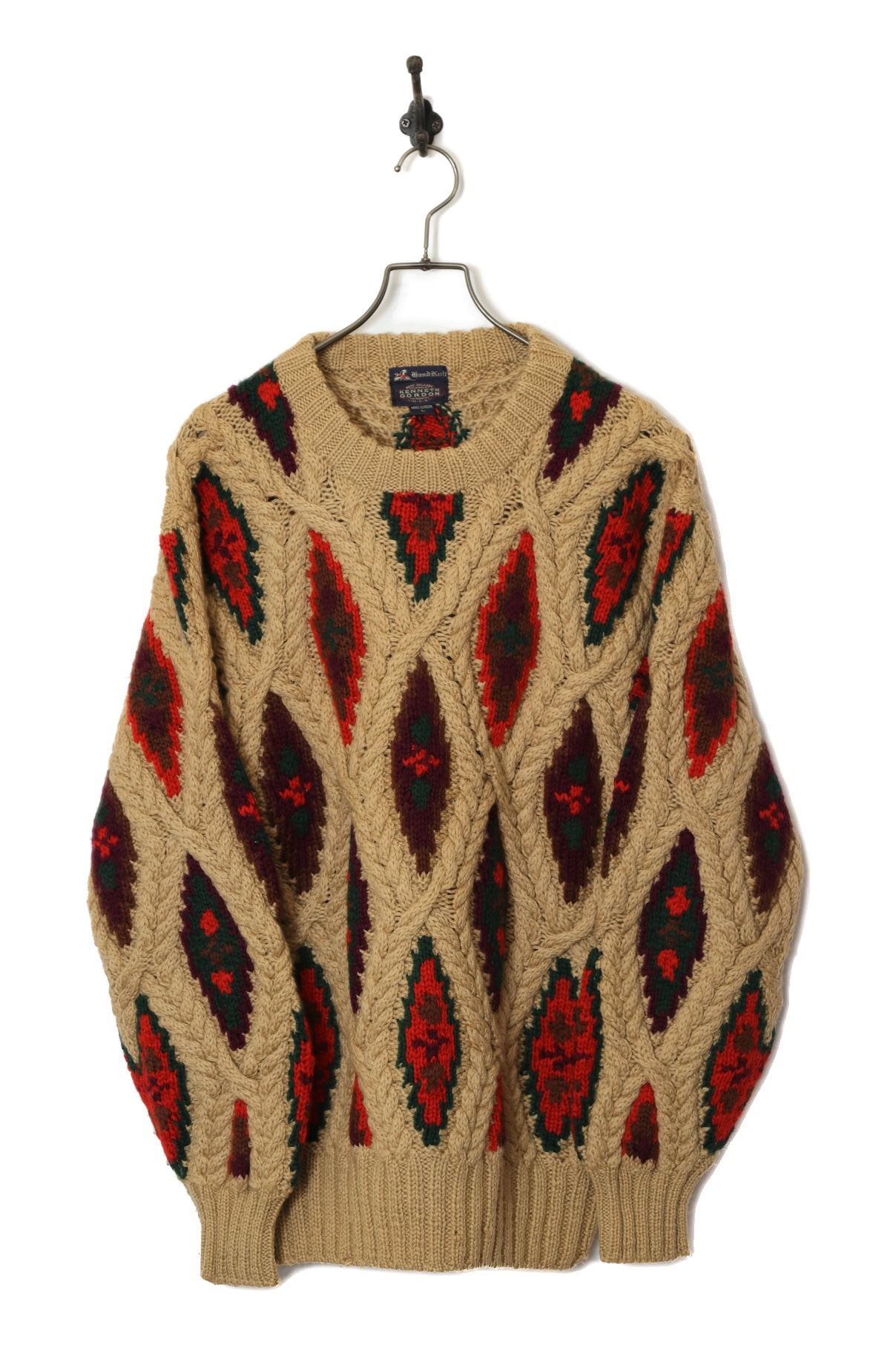 VINTAGE CABLE KNIT SWEATER/L