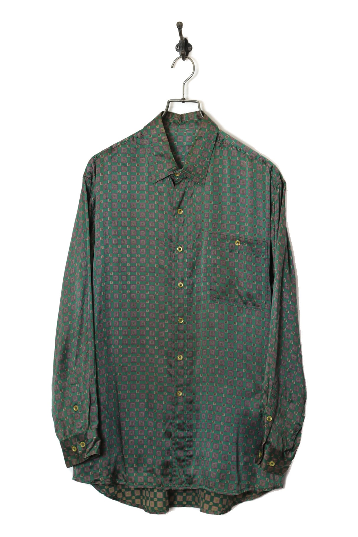 VINTAGE PATTERN PRINTED SHIRT/L