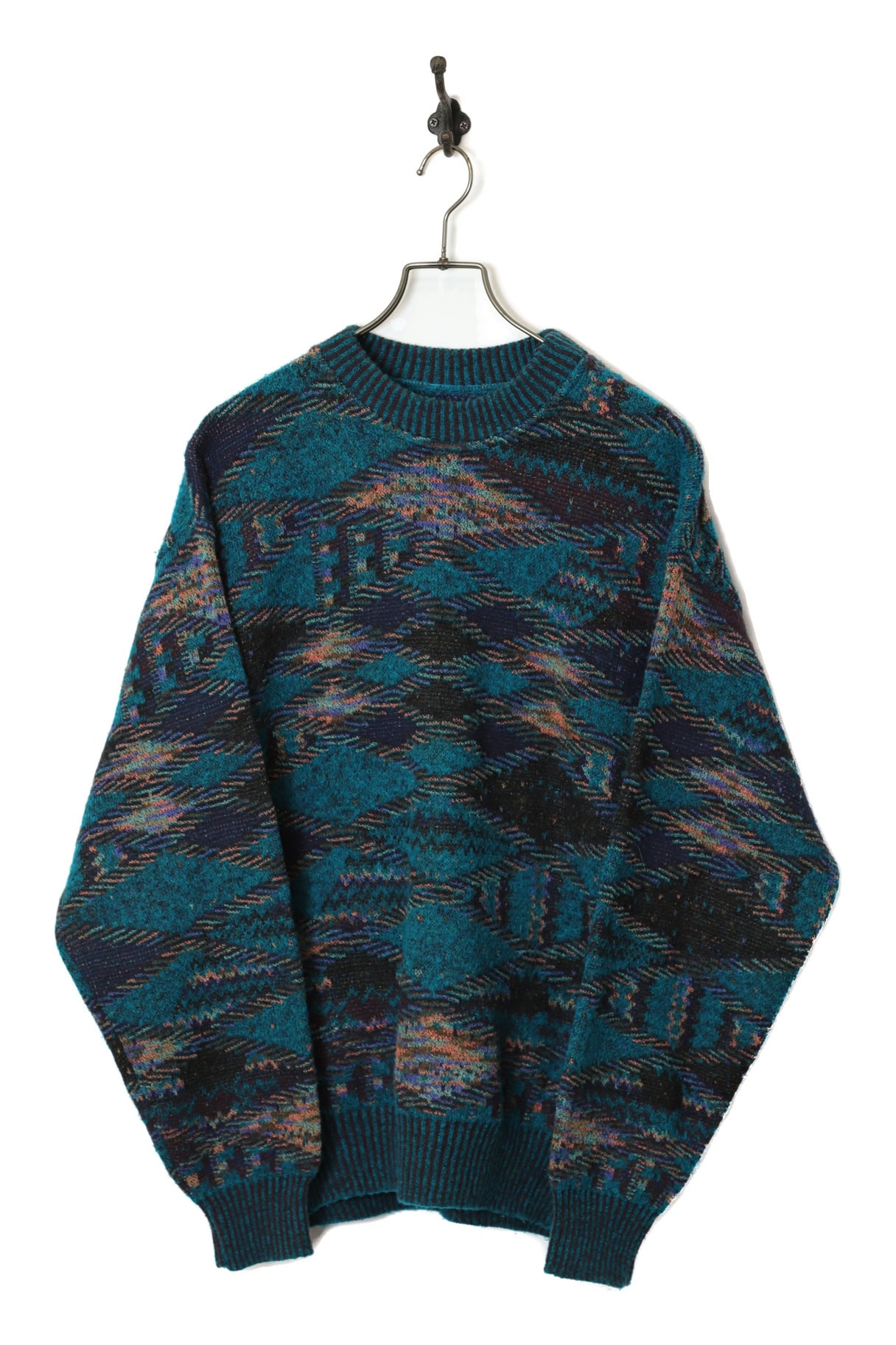 VINTAGE JAQUARD PATTERN SWEATER/XL