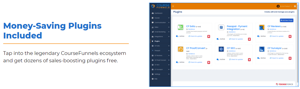CourseFunnels money saving plugins