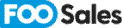 Foo Sales logo. Blue and white text on dark background.