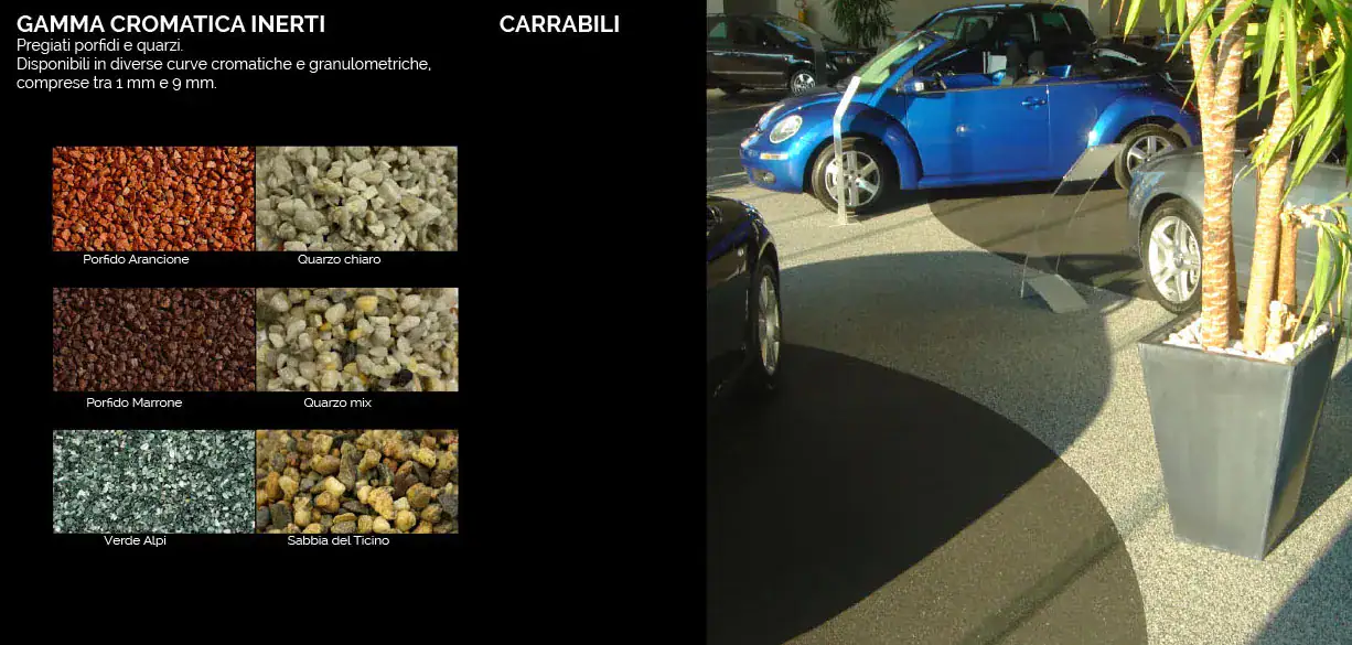 Prima Drain Stone - GAMMA CROMATICA INERTI CARRABILI Pregiati porfidi e quarzi.