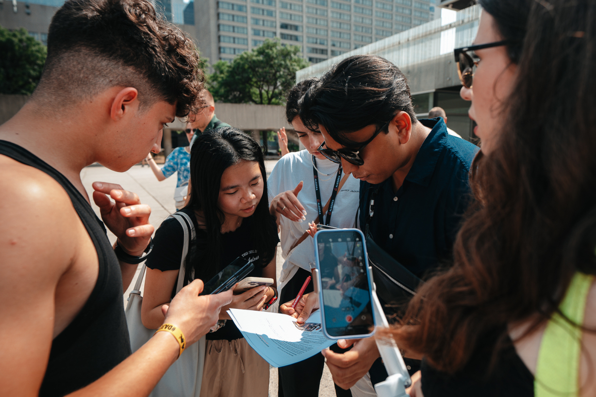 Participants at ABC Toronto working on group projects, communication ideas and fostering collaboration