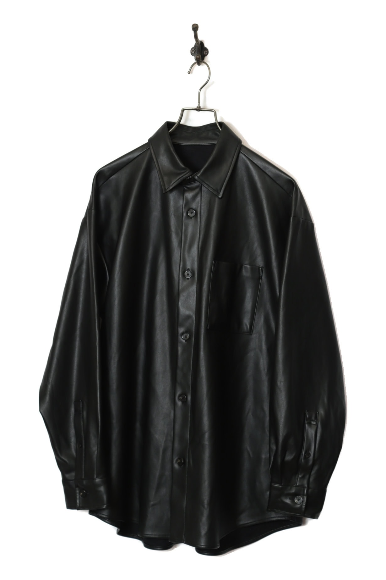 VINTAGE FAKE LEATHER CPO JACKET/L
