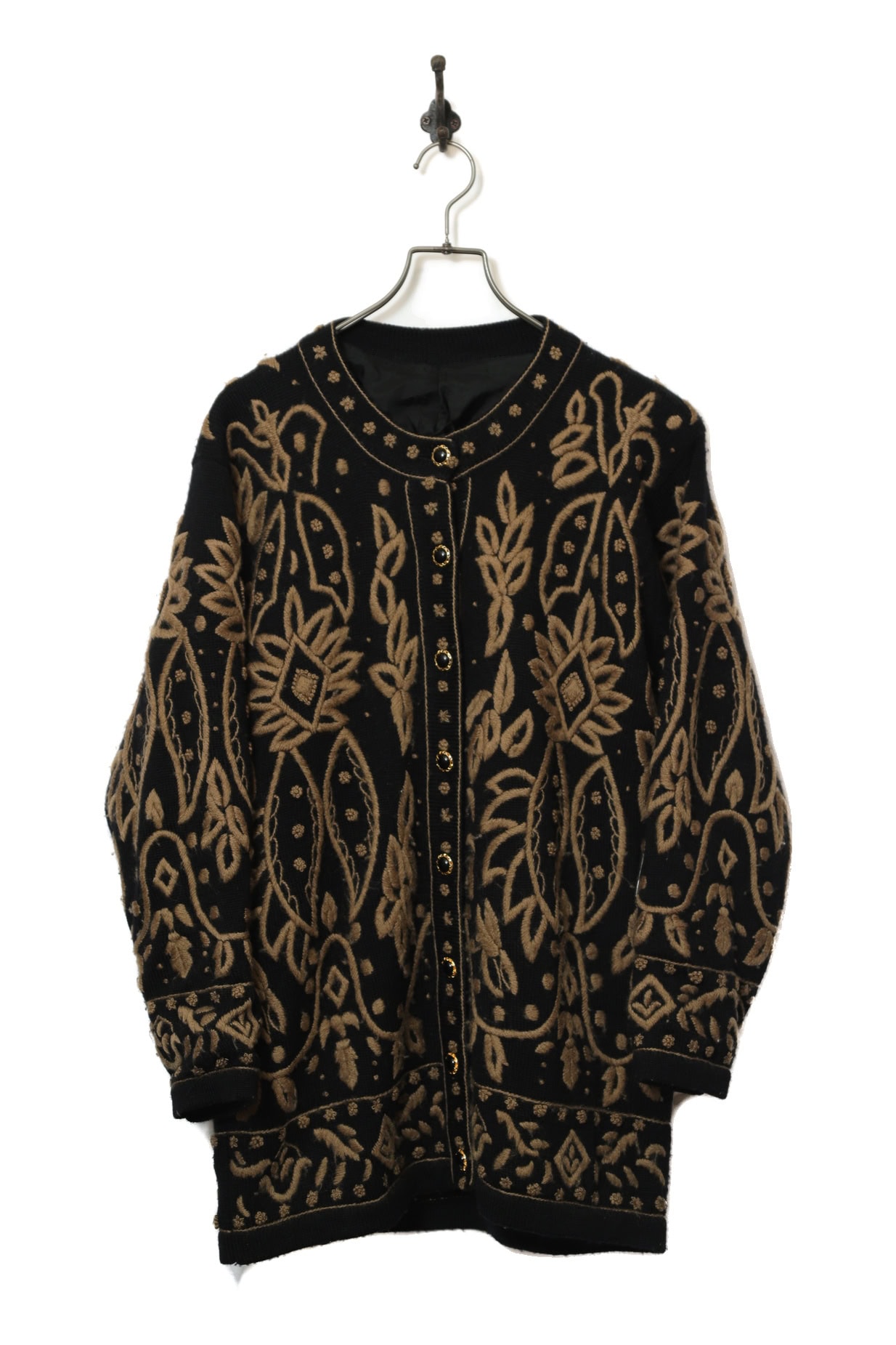 VINTAGE DESIGN KNIT CARDIGAN/M