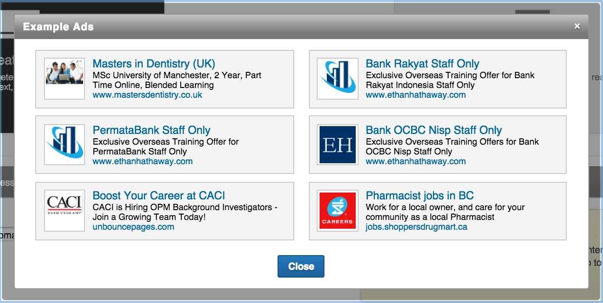 Example ads