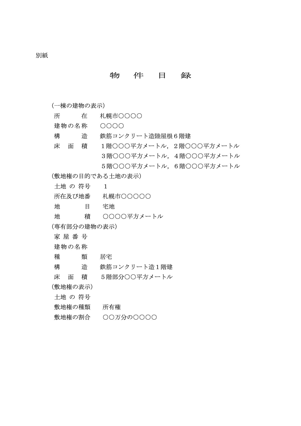 遺産分割協議書のサンプルｐ3