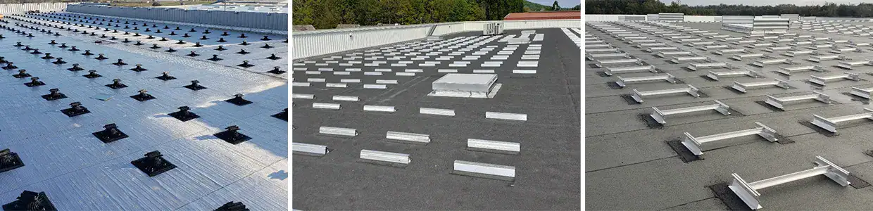 3 types de fixation de panneaux solaires sur toiture terrasse