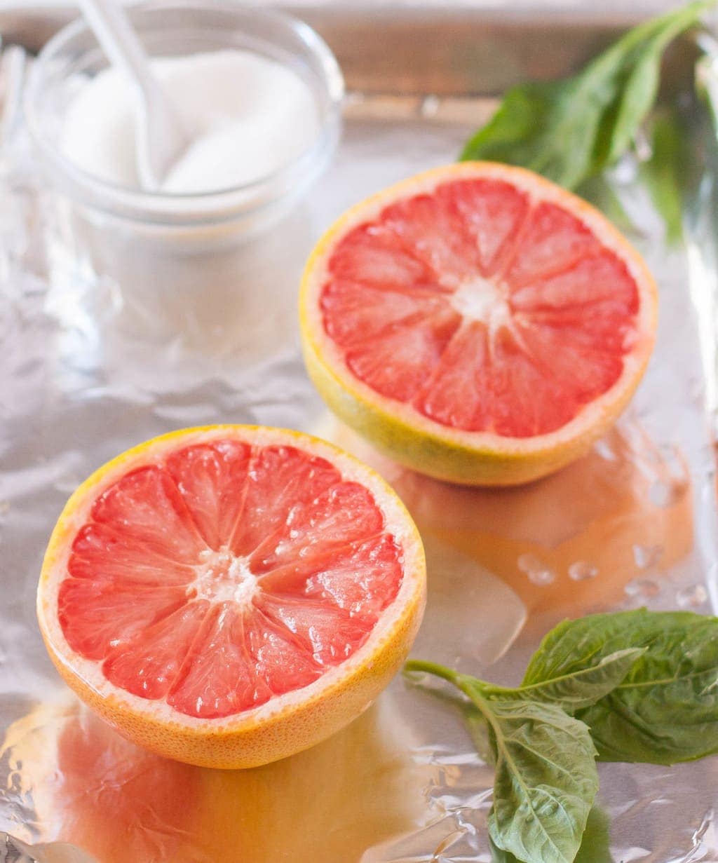 Broiled Grapefruit with Basil