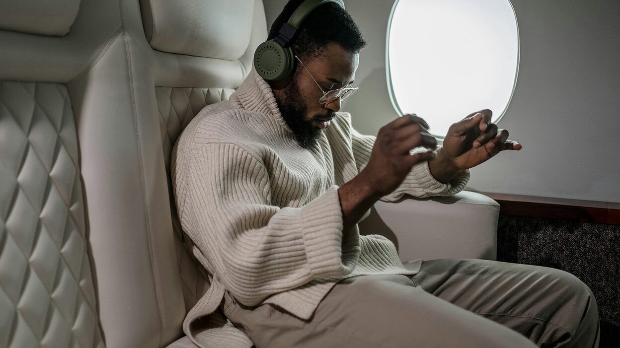 Man wearing headphones