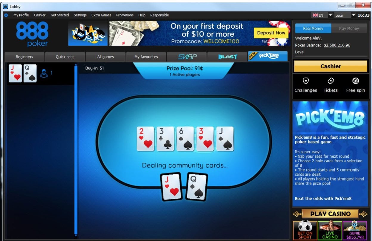 Pick 'em 8 - New Poker Game launch by 888poker
