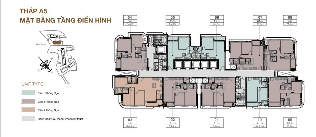 Mặt bằng căn hộ Eaton Park tháp A5