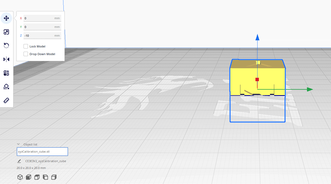 cura moving model on z axis