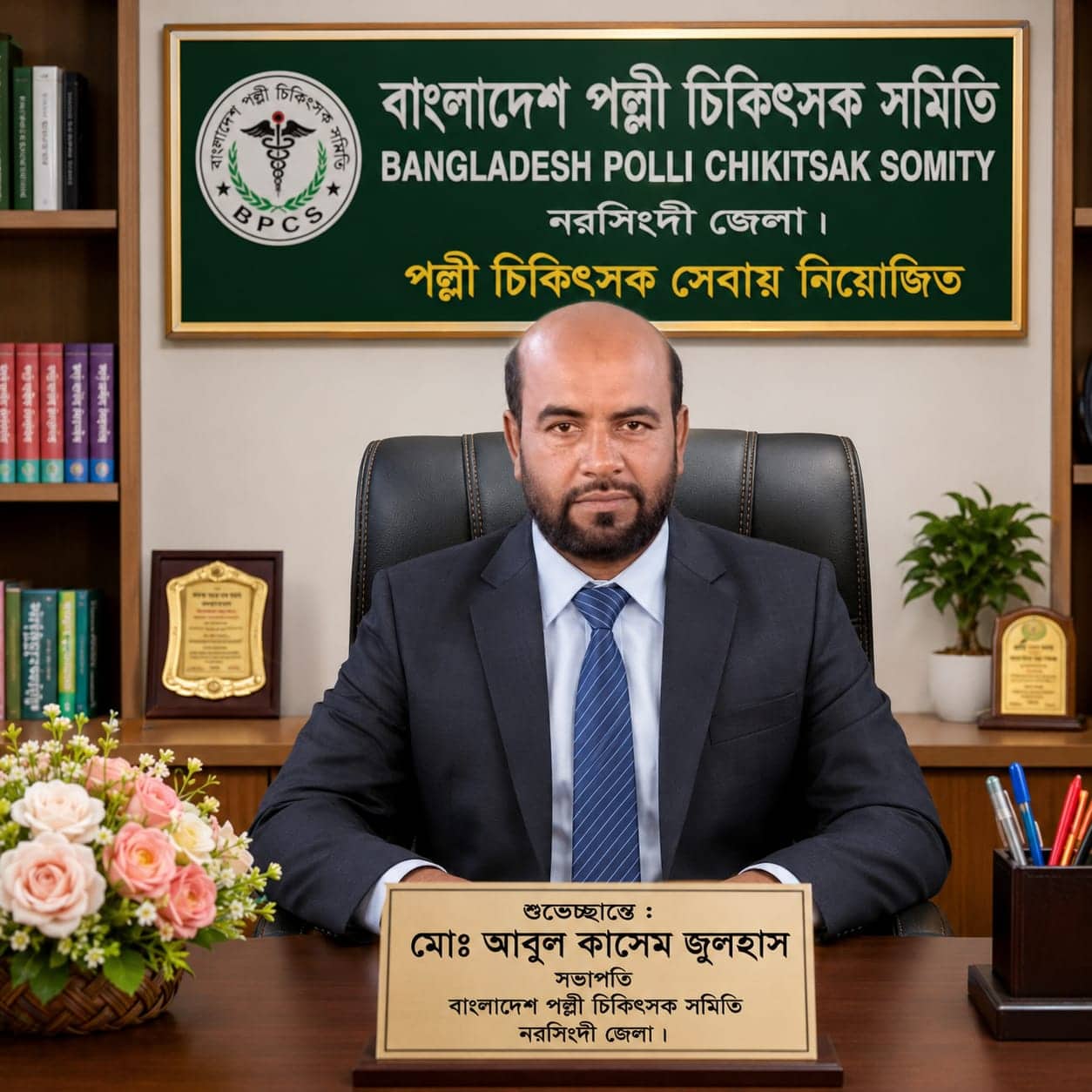 বাংলাদেশ পল্লী চিকিৎসক সমিতি নরসিংদী জেলা শাখার সভাপতি নির্বাচিত হলেন আবুল কাশেম জুলহাস