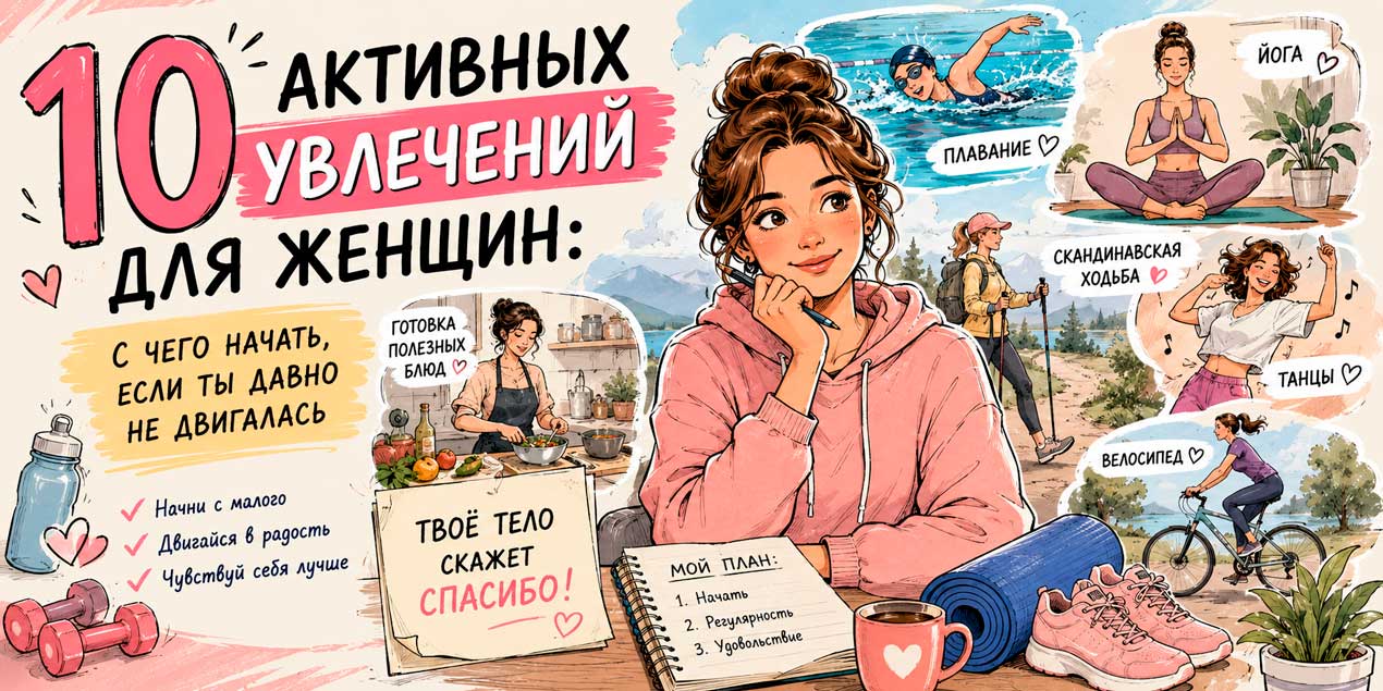 10 хобби для активных женщин