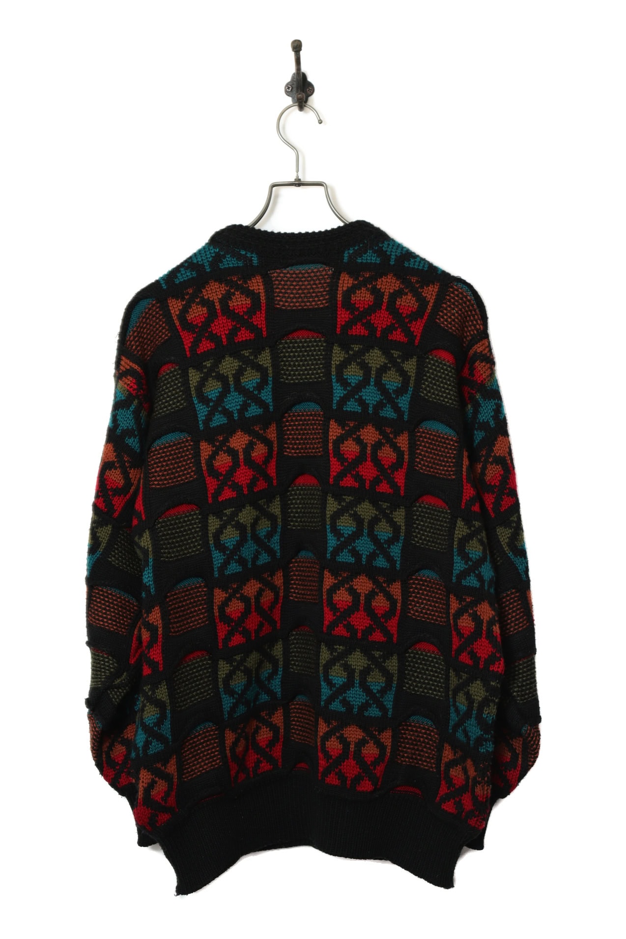 VINTAGE JAQUARD KNITTED SWEATER/L - 画像 (8)