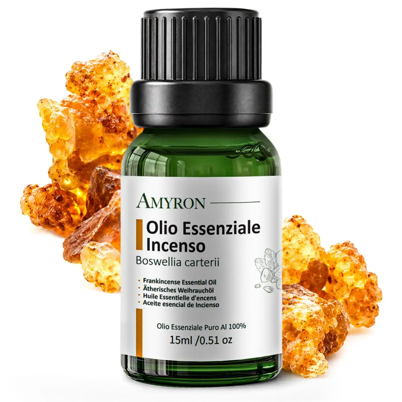 Flacone da 15 ml di olio essenziale di incenso puro e naturale AMYRON