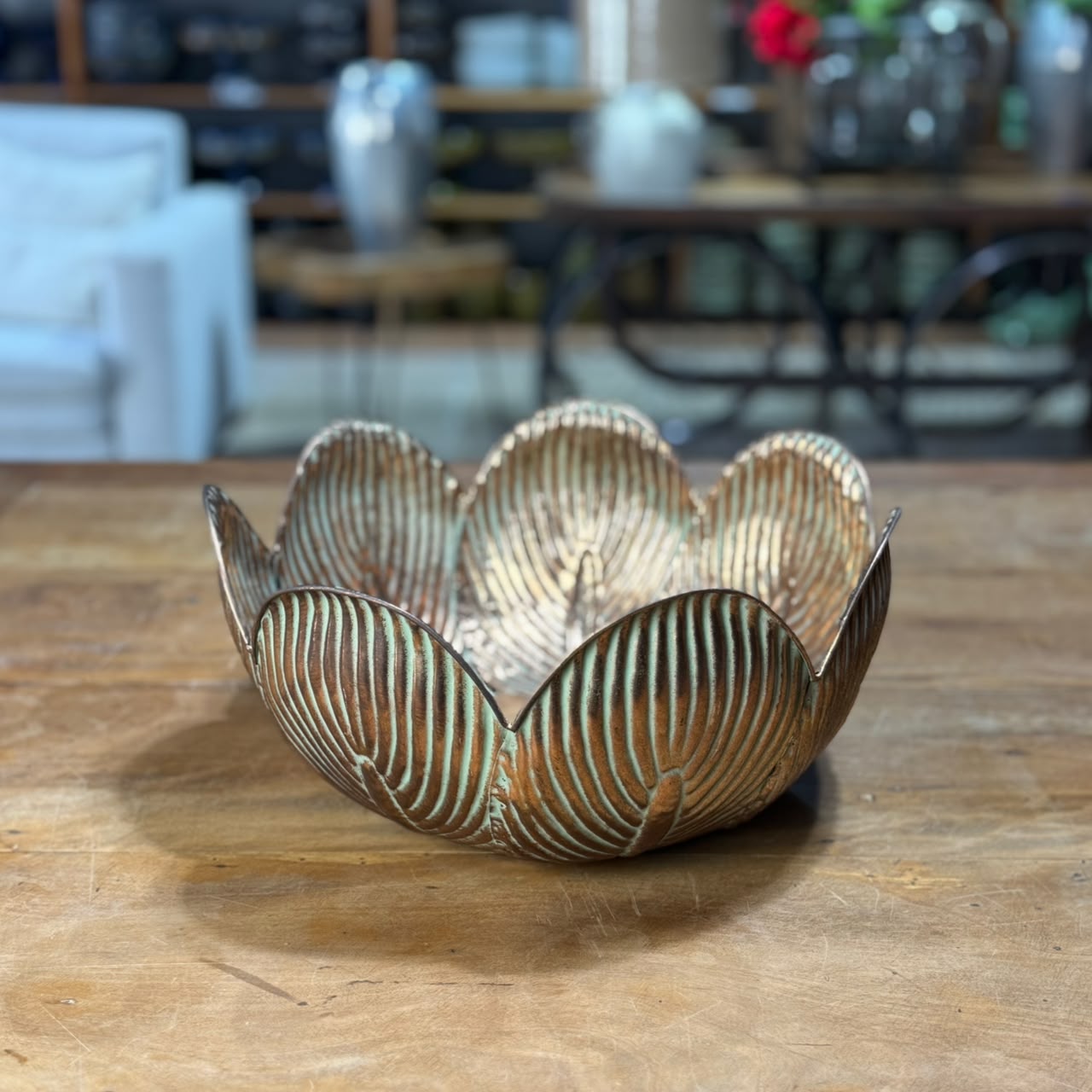 BOWL FOLHA METALICA DOURADA