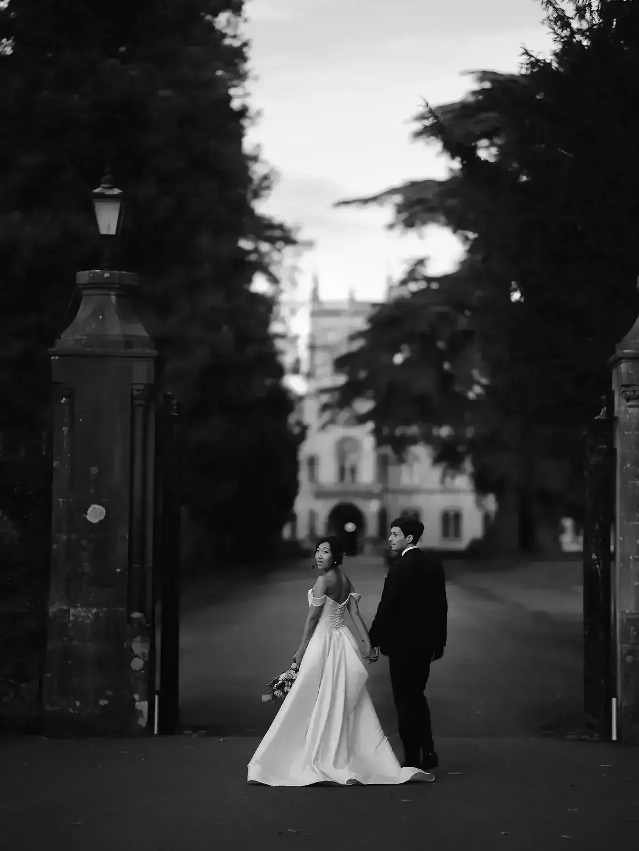 Grittleton House wedding couple looking happy