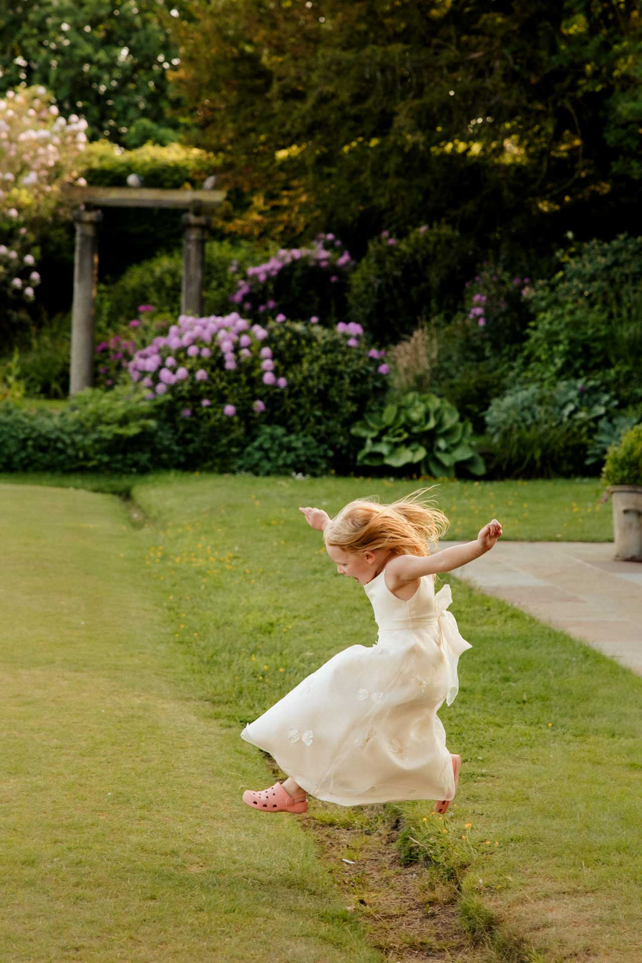 garden games on the lawn at eaves hall during a wedding